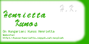henrietta kunos business card